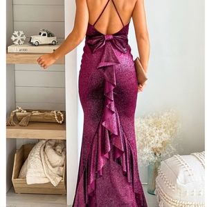 Velvet glitter Bow dress
